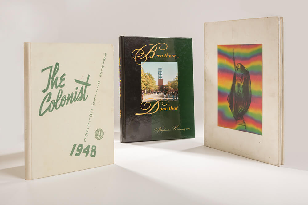 Three of the yearbooks included in our digital collection